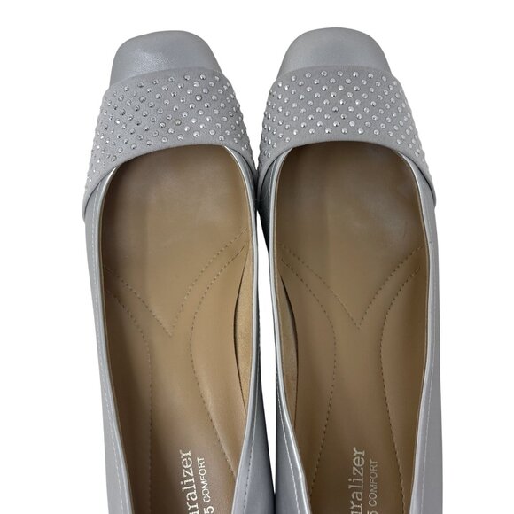 NWOB Naturalizer Vine Square Toe Ballet Flats, Silver, Size 9.5M - Picture 15 of 15
